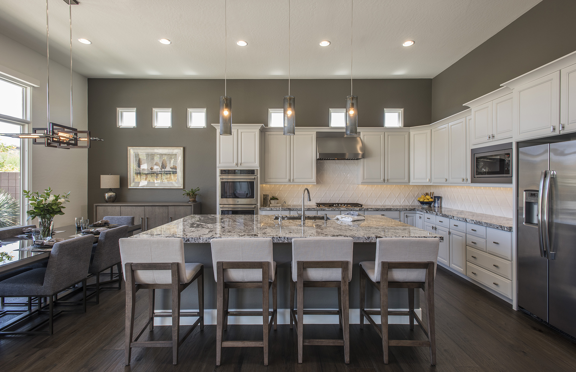 Kitchen with accent wall